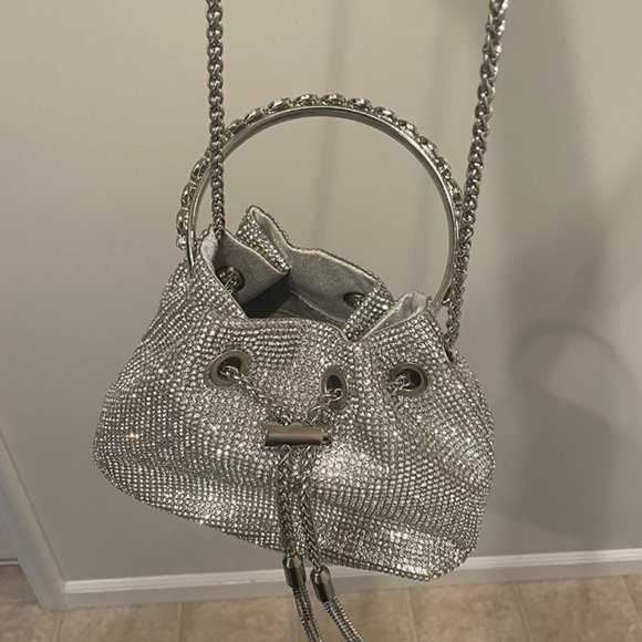 Shoulder Bag Evening Wedding Handbag Crossbody Purse Silver Wristlet Ladies Gift - Picture 1 of 5